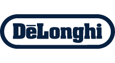 Logo der Marke DeLonghi in Blautönen.