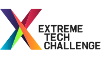 Buntes Logo der Extreme Tech Challenge, bei dem ein stilisiertes "X" in Regenbogenfarben dargestellt ist, gefolgt vom Text "EXTREME TECH CHALLENGE" in schwarzer Schrift.