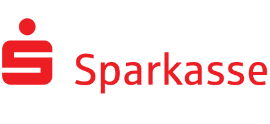 Logo der Sparkasse mit rotem Hintergrund und dem charakteristischen Sparkassen-"S" neben dem Schriftzug "Sparkasse" in Rot.
